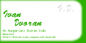ivan dvoran business card